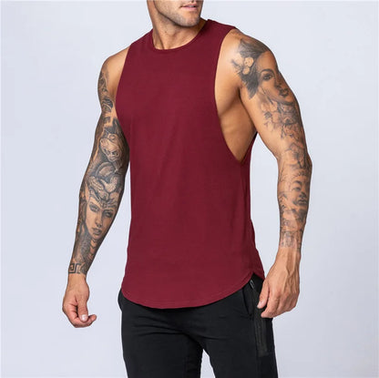 Men Cotton Sleeveless Shirt Casual Gym Tank Top Man Quick Dry Fitness Basketball Vest Bodybuilding Running t-Shirt Man Clothing