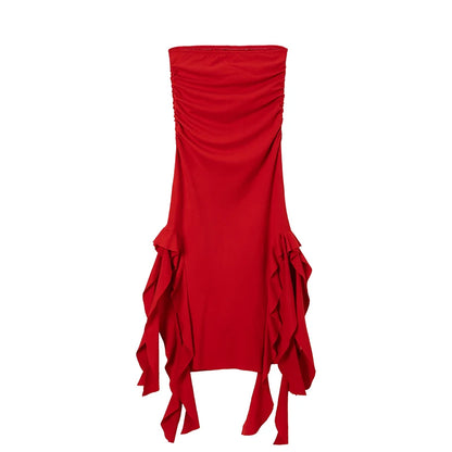 One Shoulder Dress - Slim Fit Summer Fashion Bra Wrap Ankle Length Dress