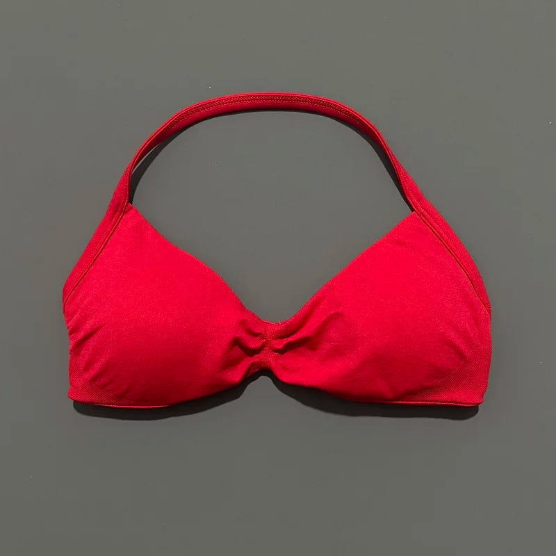 Impact Sports Bra - High Support Strappy Halter Bra With Removable Pads