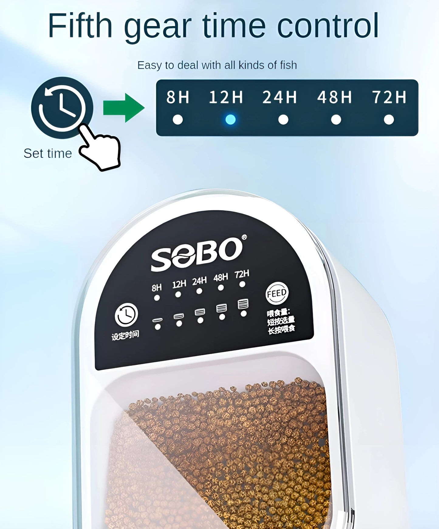 Fish feeder/automatic fish tank feeder/5-speed feed -5-speed timed feeding/feeding small fish, turtles, and goldfish