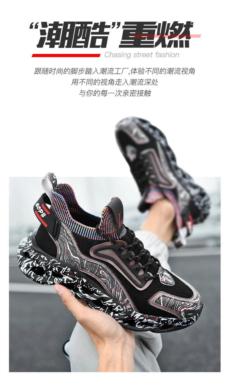 Men Casual Sneakers - Luxury Breathable Trainers Slip-On Running Shoes