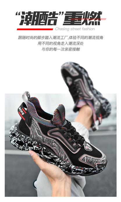 Men Casual Sneakers - Luxury Breathable Trainers Slip-On Running Shoes