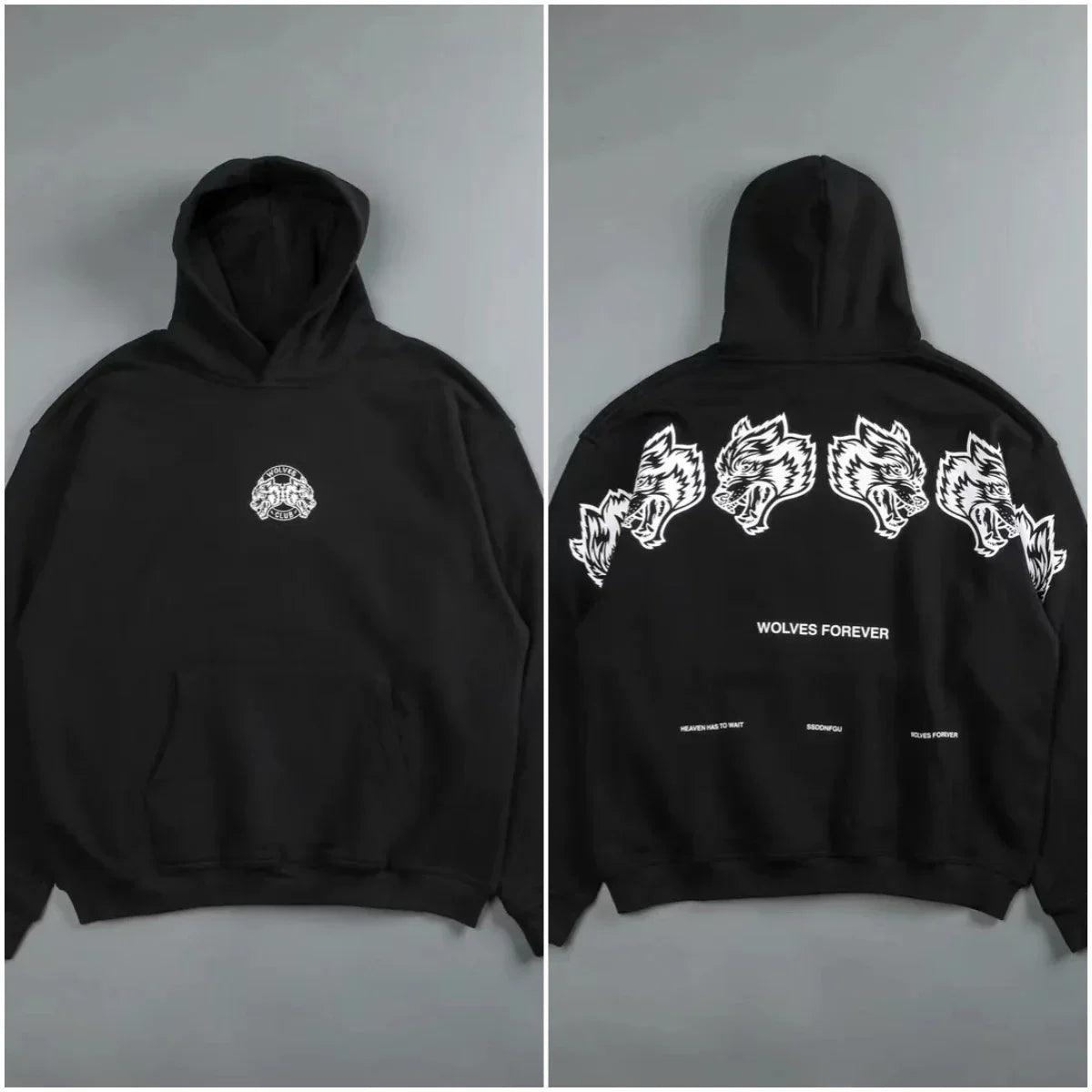 Gothic Harajuku Hoodie – Y2K Streetwear Oversized Pullover for Men | Retro Casual Sweatshirt