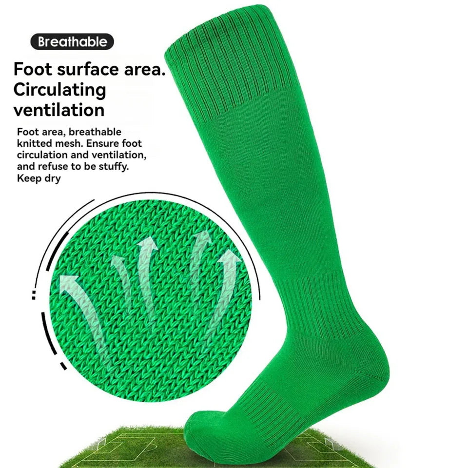 Loogdeel Football Soccer Socks Breathable Sports Rugby Stockings Over Knee High Volleyball Baseball Kids Adults Long Socks