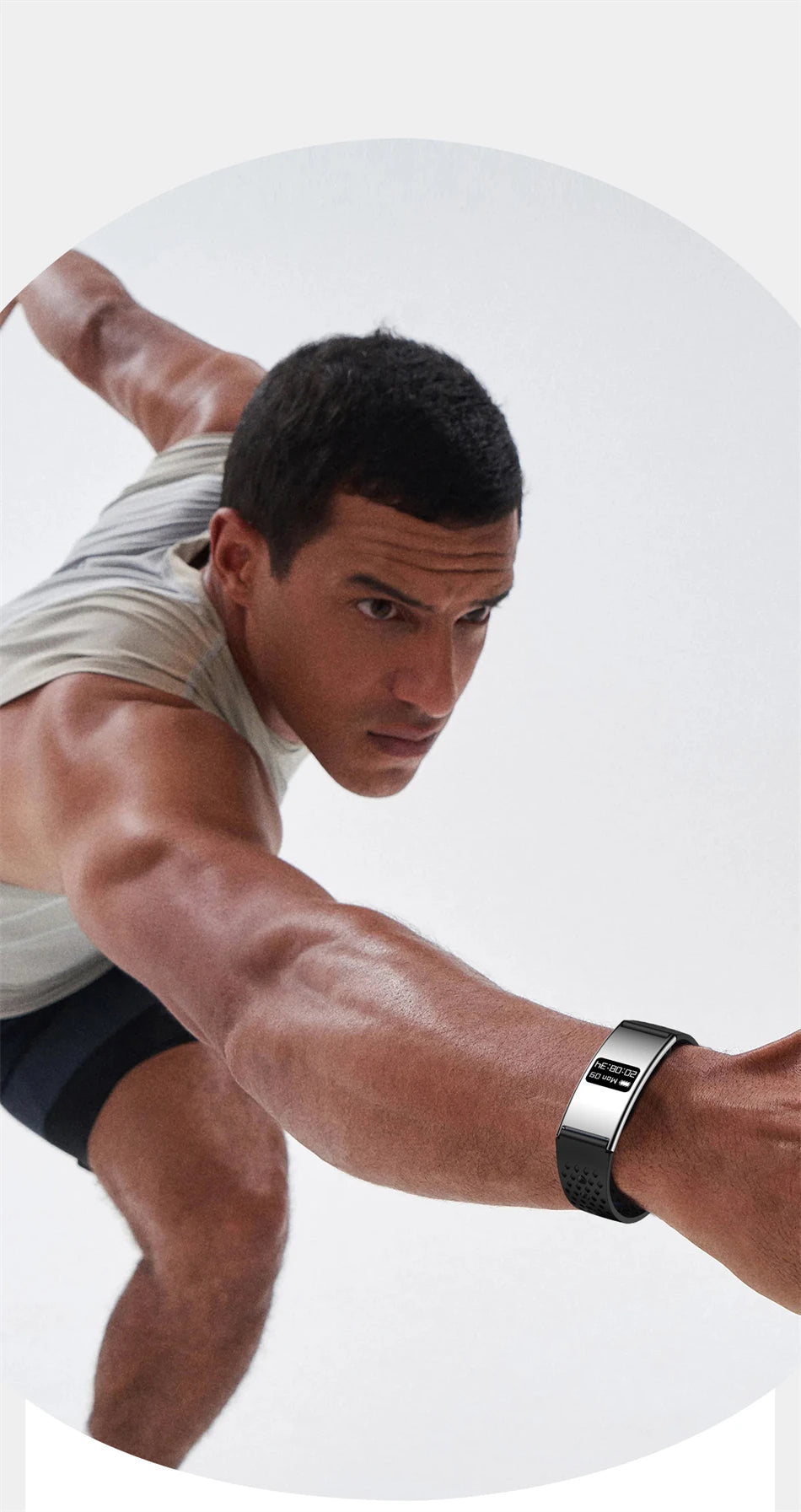 New Smart Bracelet Men Fitness Tracker IPX8 Waterproof Heart Rate Sleep Monitor Outdoors Sports Smartwatch Band For Android IOS