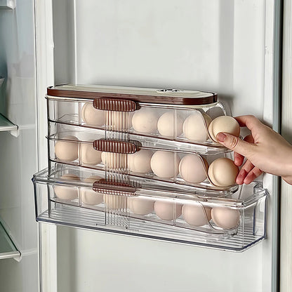 Egg Storage Box - Automatic Rolling Egg Holder Rack for Refrigerator