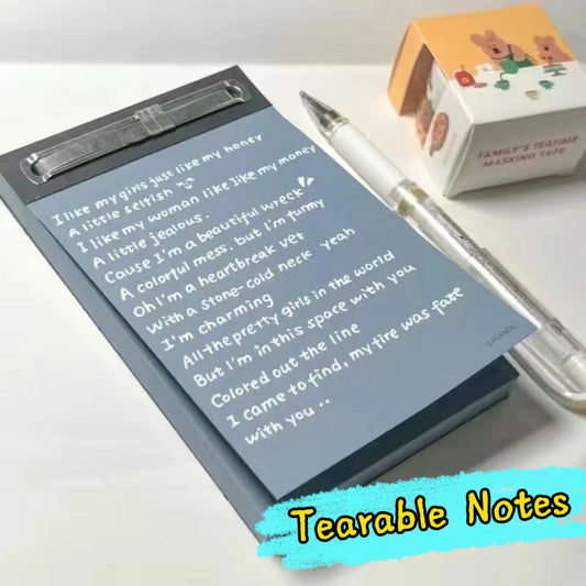 75 Sheets Blank Notepad - Tearable Student Memo Notebook