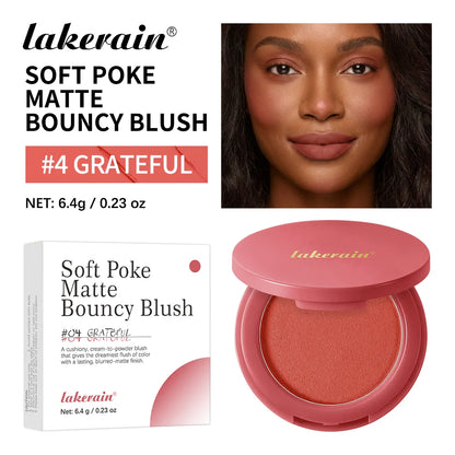 New Matte Blush Cream to Powder Cushiony Bouncy Texture Long Lasting Natural Flush Brightens Face Complexion Woman Makeup