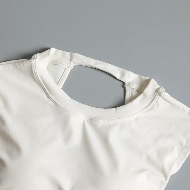 Backless Sports T-Shirt – Women's Slimming Yoga Top With Quick Dry Vest