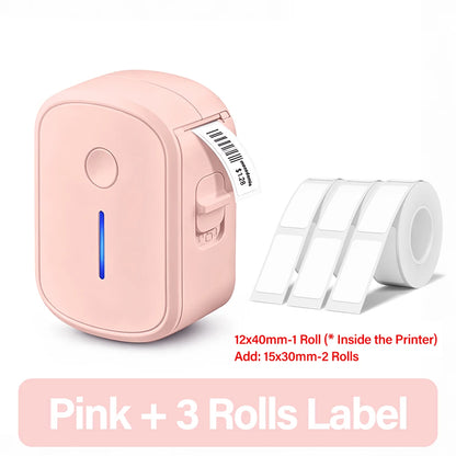 Portable Mini Label Printer Bluetooth Inkless Self-adhesive Thermal Labels Printer Sticker Maker Adhesive Mini Labeling Machine