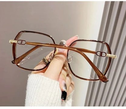 Anti Blue Light Glasses – Oversized Polygonal Frames with Transparent Acrylic Lenses