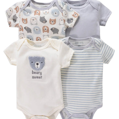Baby Romper Onesies - Newborn Infant Bodysuit Set With Cartoon Animal Print