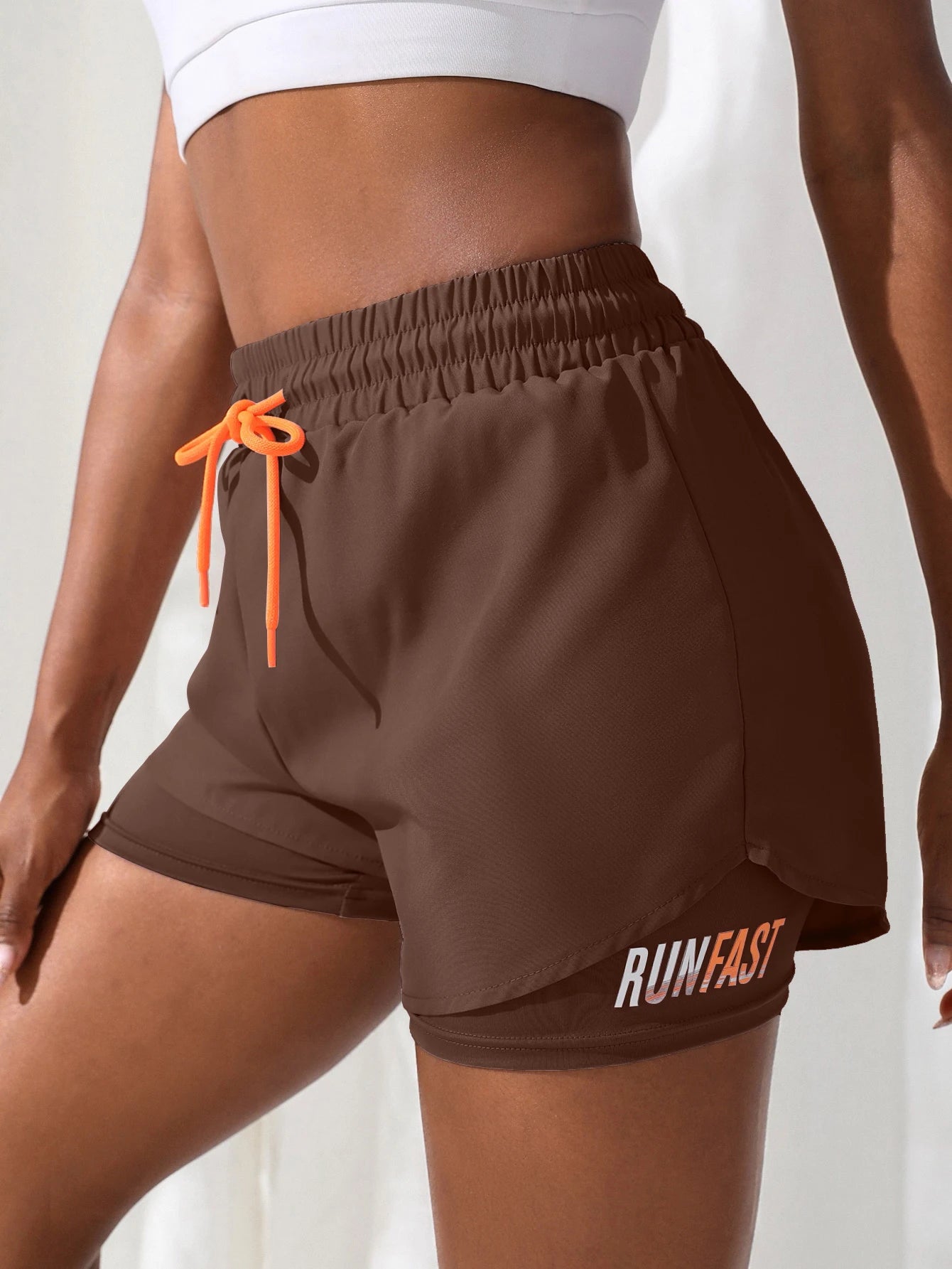 Women's High Rise Yoga Shorts - Elastic Waistband, Breathable Running Shorts