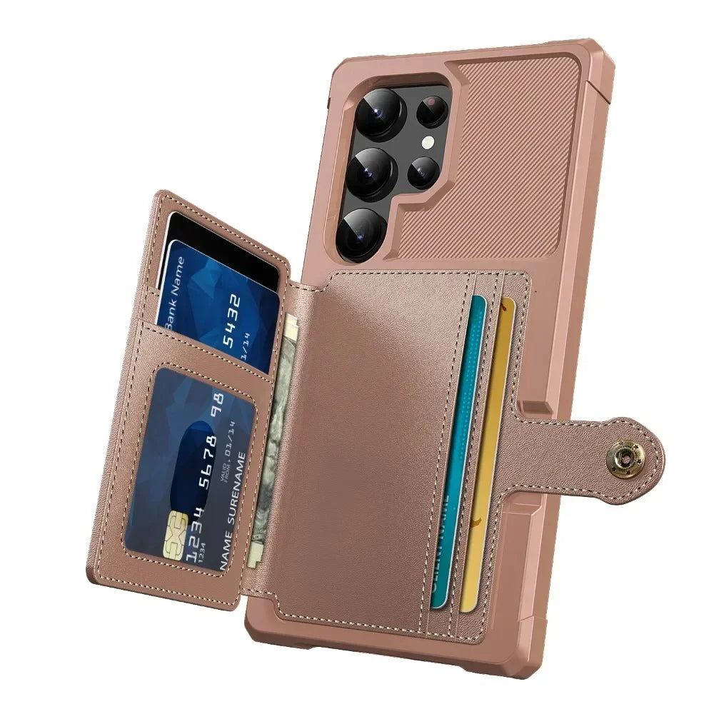 Card Wallet Case for Samsung Galaxy S24 S23 FE S25 Plus S22 S21 S26 Ultra A17 A37 A56 A36 A55 A35 A15 A54 A34 A52S A05S A05 A16