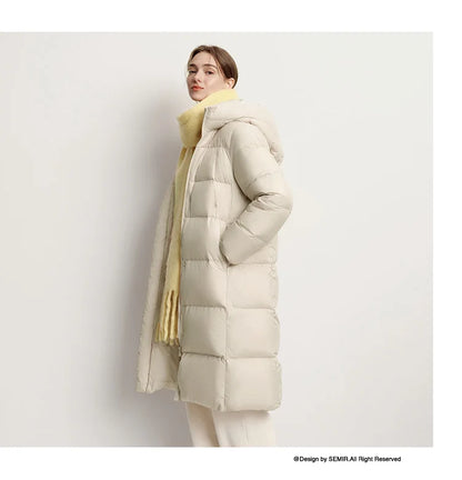 Women Down Jacket - Lightweight Waterproof Winter Coat With Self Heating Lining & Hood