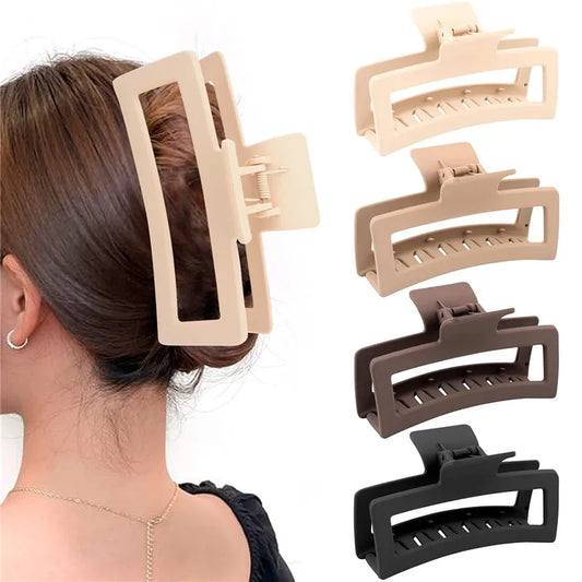 5 Inche Extra Large Claw Clips for Thick Hair and Long Hair, 4 Pack Xl Jumbo Claw clips, Oversized Matte Non-slip Rectangle Hai