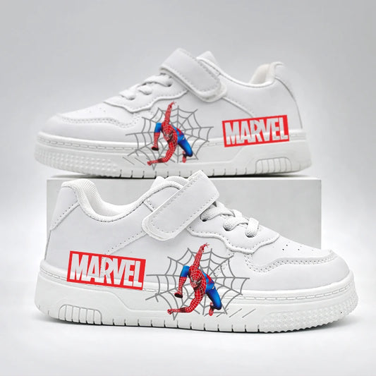 Marvel Kids Shoes - Boys White Breathable Casual Sneakers With Cartoon Print
