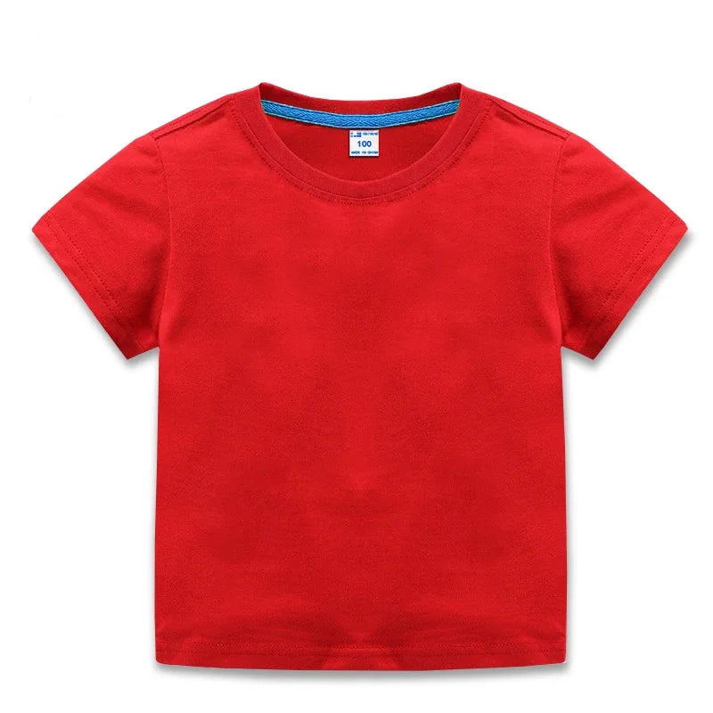 Summer Kids Tops Tees Baby Kids Tshirts Blouse Clothes 24M 2-10Years 10 Colors Solid Children T-shirt for Boys Girls Cotton