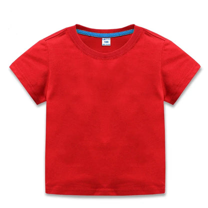 Summer Kids Tops Tees Baby Kids Tshirts Blouse Clothes 24M 2-10Years 10 Colors Solid Children T-shirt for Boys Girls Cotton