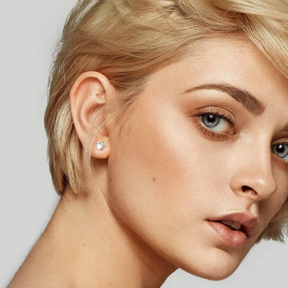 1 Pair 3mm-8mm Medical Stainless steel Crystal Zircon Ear Studs Earrings For Women/Men 4 Prong Tragus Cartilage Piercing Jewelry