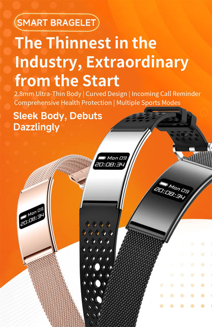 New Men Sports Smart Bracelet Heart Rate Fitness Tracker IPX8 Waterproof Smart Band Pedometer Call Reminder Smartwatches Women