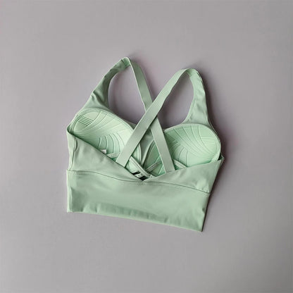 Sports Bra Shockproof - High-Intensity Push-Up Running Gym Bra With Fixed Shoulder Strap