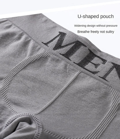 5PCS Thin High Elastic Men's Boxers Comfortable Plain Color Boxer Briefs Breathable Solid Underpants for Men