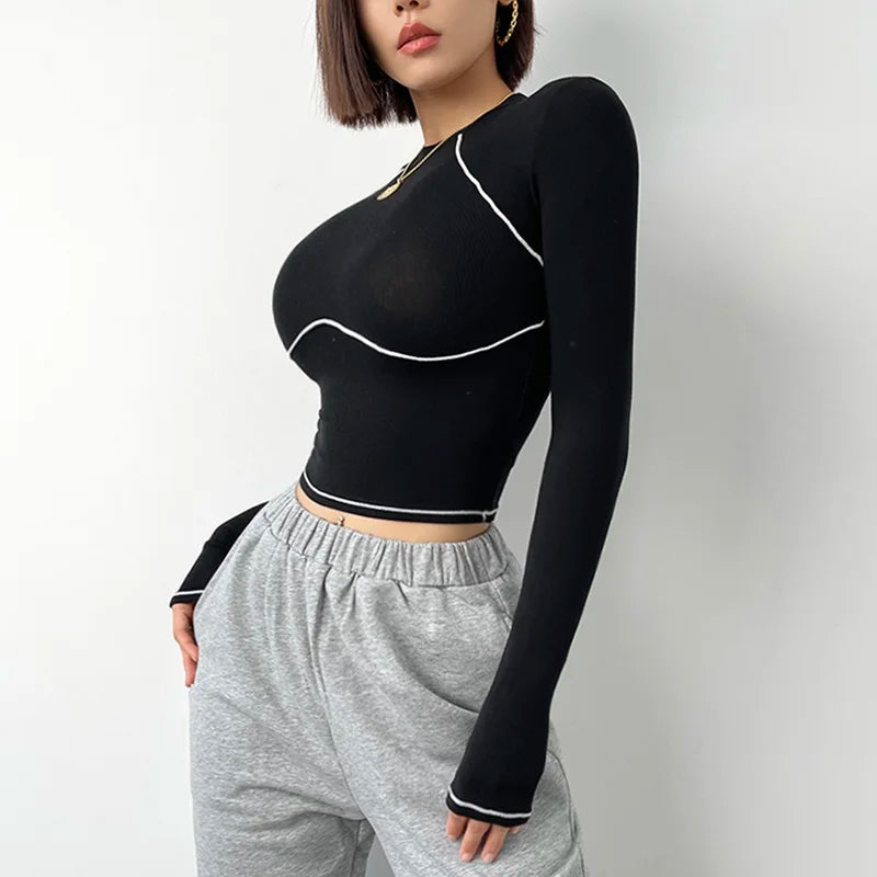 Women Yoga Shirt - Breathable Long Sleeve Blouse | Fitness Crop Top Workout Sportswear