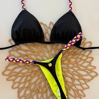 Polka Dot Bikini - Women's Sexy Strap Split Bikini Set | Wire Free Swimwear