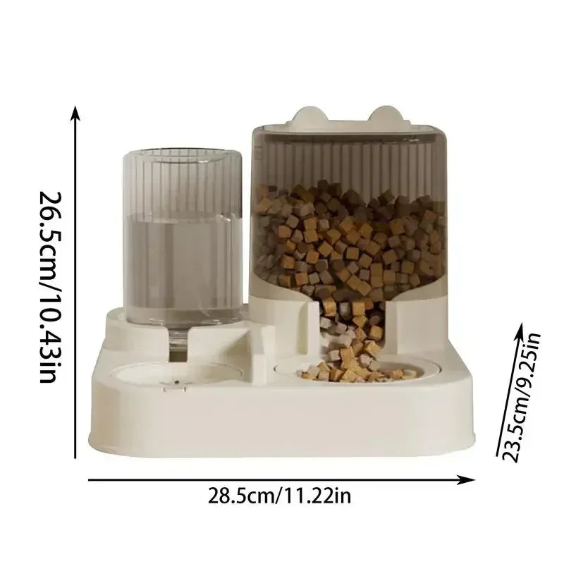 Qq-Cat Feeder And Water Dispenser Self-Feeding Kitten Food Feeder Large Capacity Cat Food Dispenser Multifunctional Pet Food