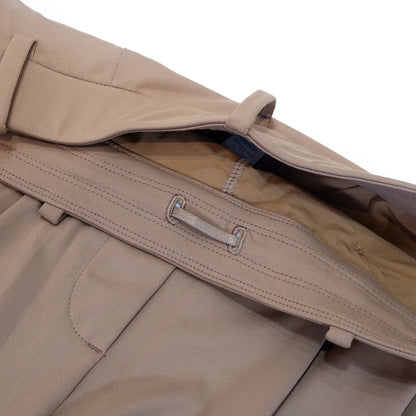 Pocketed suit pants with pleats, cool feeling, versatile wide-legged, long pants, casual, straight-cut, elastic waist