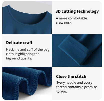 2/4 Piece Men's And Teenagers' Thermal Underwear Set Simple And Fashionable Long Sleeve Bottoming Shirt Elastic Waist Trousers P