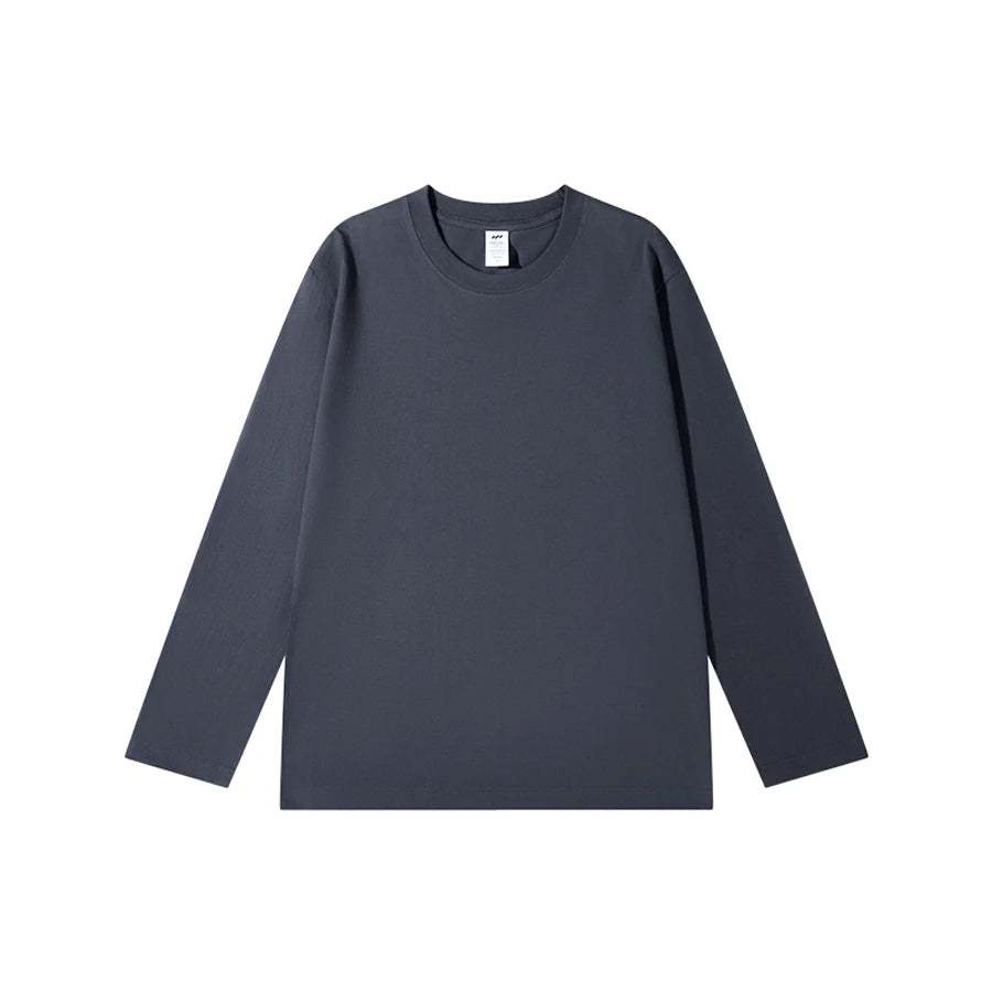 WAVLATII New Women Long Sleeve T shirts Female Blue 230 GSM Casual Oversized Tess Lady Solid Basic White Black Tops WLT2470