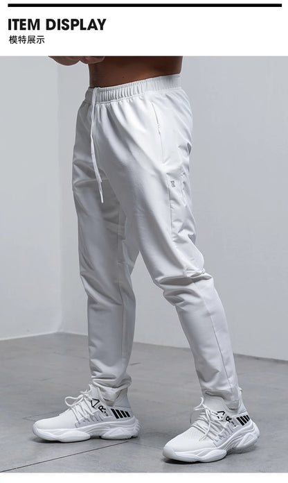 Men's Running Pants - Breathable Waterproof Sweatpants With Elastic Waist & Zip Pocket