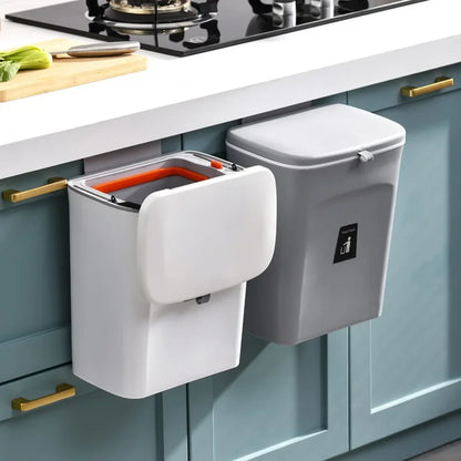 Wall Mounted Trash Can - 79L Hanging Waste Bin with Lid for Kitchen and Bathroom