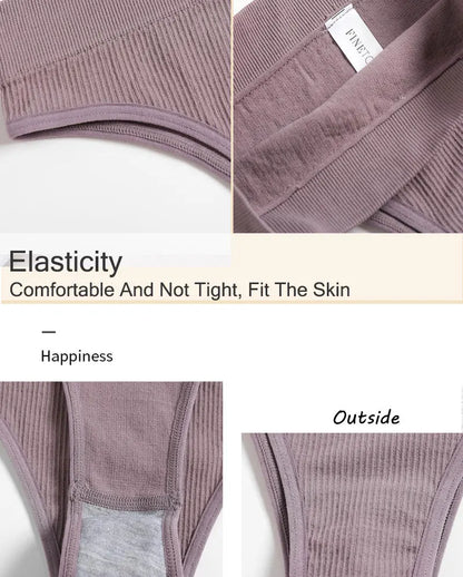 FINETOO 4PCS/Set Seamless Women Pantys High Waist Briefs Solid Color Brazilian Panties Girls Sexy Underpants For Women Lingerie