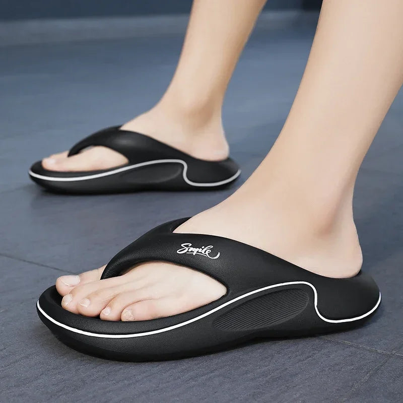 Men Platform Flip Flops Summer Thick Soft Sole EVA Slippers Outdoor Beach Sandals Anti-Slip Cloud Cushion Bathroom Slides Shoes