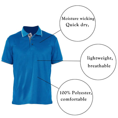 True Classic Novelty Polo Shirts for Men – Mens Polo Shirts Short Sleeve Quick Dry Fit Golf Athletic Shirt for Men