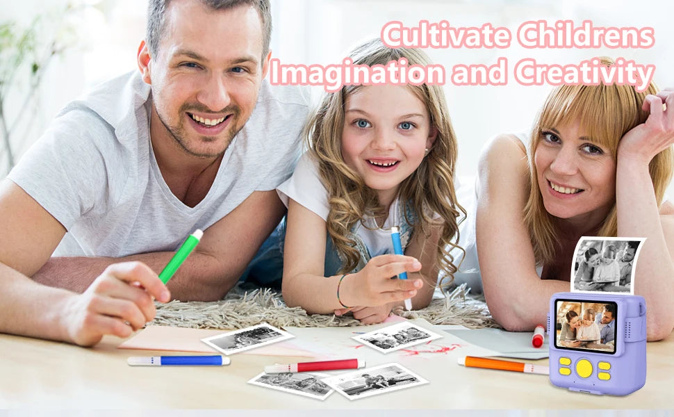 Instant Print Camera - Kids Digital Camera with 1080P HD Video, Waterproof & Shockproof Toy
