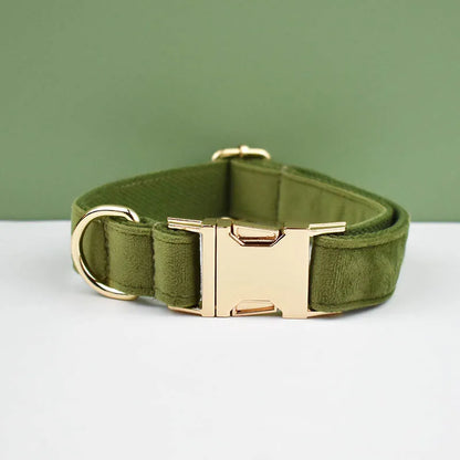 Velvet adjustable dog CollarLeash，Gold dog Collar and leash set，Dog Collar Leash and harness set strong large dog