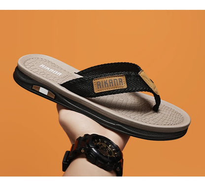 In the summer of 2025, the new flip-flops for men are designed to wear on the outside. They are anti-slip, pinch-toe, soft-soled