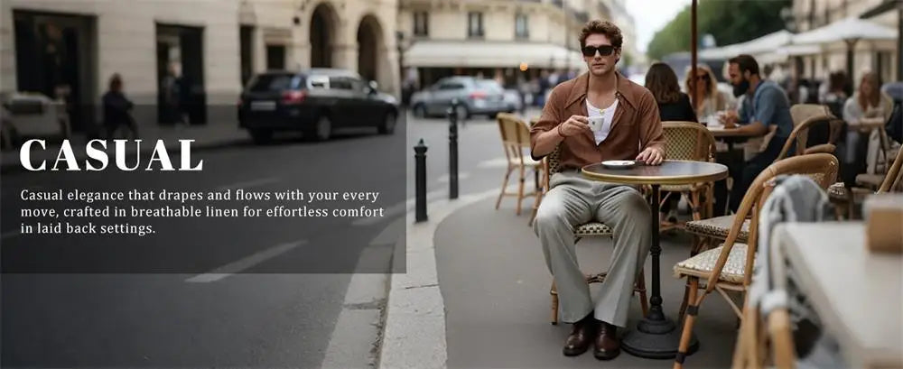 Mens Linen Casual Dress Pants Old Money Pleated Wide Leg Baggy Vintage Relaxed Fit Slacks Work Office Trousers