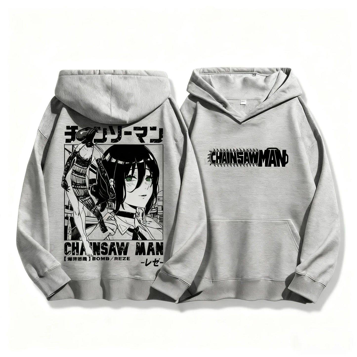 Autumn Winter Sweatshirt Chainsaw Man Reze Hooded Men Women Oversized Y2k Unisex Fleece Warm Pullovers Hip Hop Women Hoodie Top