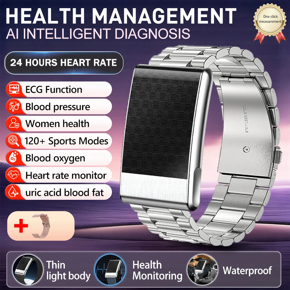 New No Screen Health Bracelet Precise Heart Rate Blood Pressure ECG Monitor Call Reminder Smart Watch Sport Band Fitness Tracker
