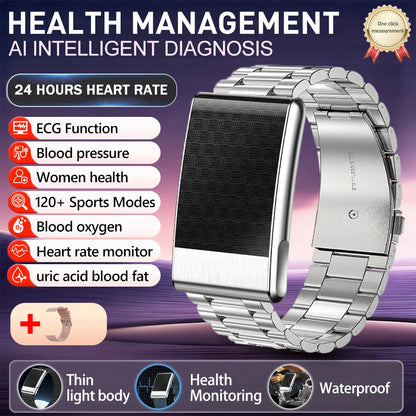 New No Screen Health Bracelet Precise Heart Rate Blood Pressure ECG Monitor Call Reminder Smart Watch Sport Band Fitness Tracker