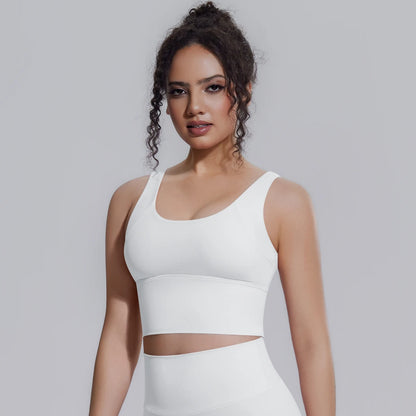 New Backless Yoga Vest for Woman Yoga Underwear with Chest Pad Summer Breathable Workout Top Running Shockproof Sports Bra