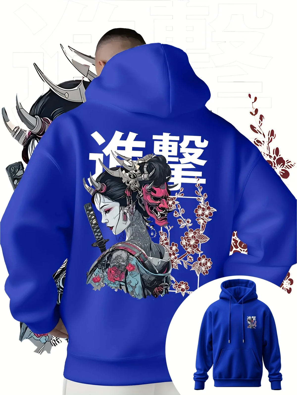 Japan Samurai Anime Harajuku Y2K Men Women Pullover Hoodie Street Casual Sport Loose Daily Autumn Winter Sweatshirt Top Clothes