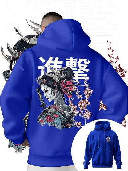 Japan Samurai Anime Harajuku Y2K Men Women Pullover Hoodie Street Casual Sport Loose Daily Autumn Winter Sweatshirt Top Clothes