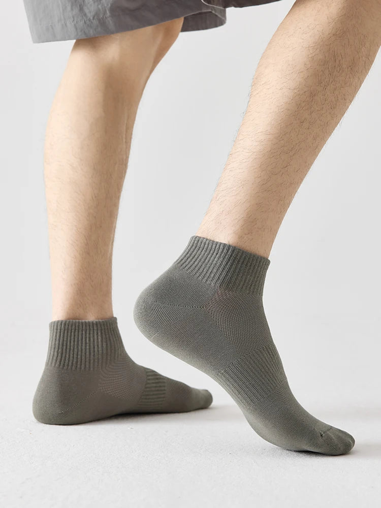 High Quality 6Pairs Men Socks Short Combed Cotton Mesh Breathable Odor proof and antibacterial Spring Summer for Male sock New