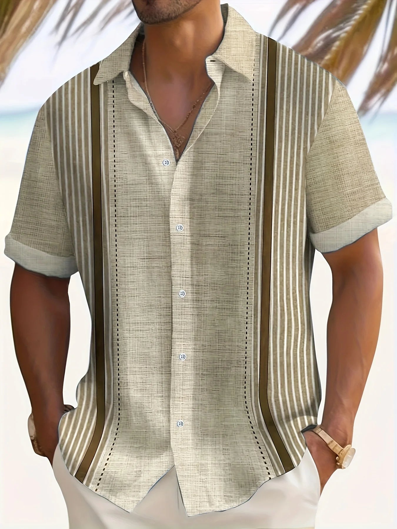 The new men's short-sleeved shirt for summer 2025 is breathable lightweight casual and refreshing with 3D printing